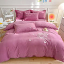 Axyaa Princess Style Embroidered Baby Fleece Four-Piece Quilt Cover, Large Size