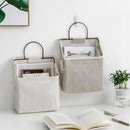Axyaa Cotton Linen Wall Organizer - Multi-Pocket Hanging Pouch for Dorm, Bedroom & Desktop