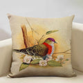 Axyaa Bird Parrot Sofa Cushion Cover 45x45cm Linen Pillowcase for Home & Hospitality