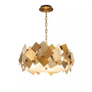 Axyaa Golden Stainless Steel Rotating Chandelier for Living Room