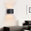 Axyaa Black Travertine Stone LED Wall Lamp - Unique Wabi Sabi Art Design