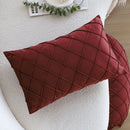 Burgundy Velvet Pillowcase for Living Room Sofa and Bedroom Decor by Axyaa