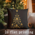 Festive Gold Christmas Pattern Pillow Covers by Axyaa - Sofa Bedroom Car Décor