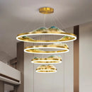 Axyaa Crystal Chandelier Stair Pendant Living Room Lighting