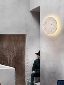 Axyaa Yellow Cave Stone Bedroom Wall Lamp, Japanese Wabi Sabi Style Living Room Atmosphere