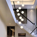 Axyaa LED Ring Stairs Pendant Light Chandeliers for Living Room and Dining Room