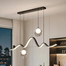Axyaa Glass Ball Strip Pendant Light - Dimmable Mid Century Chandelier