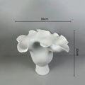 Axyaa White Ceramic Tulip Vase - Home Decor Floral Arrangement Accessory