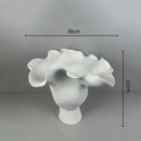 Axyaa White Ceramic Tulip Vase - Home Decor Floral Arrangement Accessory