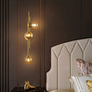 Axyaa Bubble Glass Wall Sconce with Gold Metal - Modern G9 Bulb Light for Home Décor