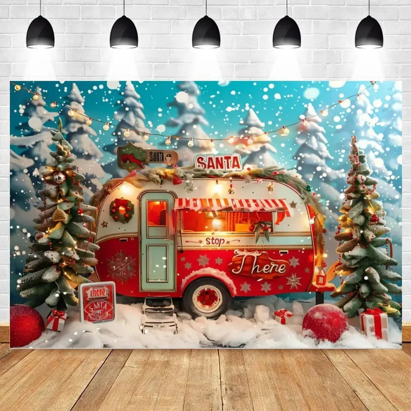 Axyaa Christmas Party Decoration Background Cloth Car & Tree Hanging Cloth