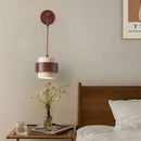Axyaa Wabi Sabi LED Wall Light Yellow Travertine Stone Wooden Bedside Lamp
