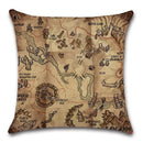 Axyaa Pirate Treasure Map Magnifier Print Throw Pillow Cover 45X45CM