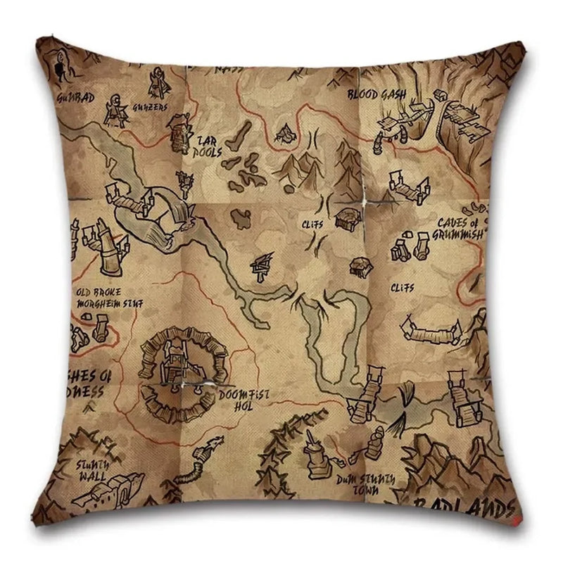 Axyaa Pirate Treasure Map Magnifier Print Throw Pillow Cover 45X45CM