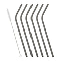 Axyaa Rainbow Stainless Steel Drinking Straws, 6pcs Bent Tube Set