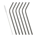Axyaa Rainbow Stainless Steel Drinking Straws, 6pcs Bent Tube Set