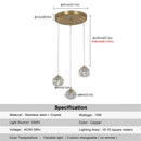 Axyaa Crystal LED Football Pendant Light Ceiling Chandelier for Home Balcony