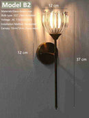 Axyaa Floral Glass Wall Sconce: LED Bedroom/Living Room Lamp