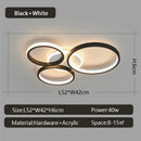 Axyaa Modern LED Chandelier Black/Gold Light Luxury Circular Ring Ceiling Fixture