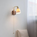 Axyaa Nordic LED Wall Lights Walnut Ash Rotatable Glass Copper Stair Fixtures