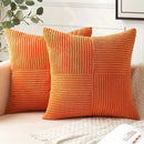Axyaa Soft Velvet Orange Throw Pillow Covers for Couch Sofa Bed Living Room