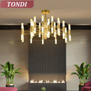Axyaa Gold/Black Modern LED Art Pendant Lamp for Kitchen Living Room Loft Bedroom