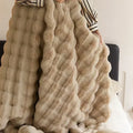 Axyaa Tie-Dye Faux Fur Weighted Blanket: High-End Warmth for Winter Beds & Sofas