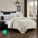 Axyaa Cotton King Size Quilt Bedding Set with 2 Pillow Shams, Soft & Lightweight Texture