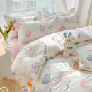 Axyaa Kawaii Kids Girls Bedding Set, Cute Print Duvet Cover, Single/Full/Queen Size