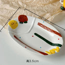 Axyaa Fish Plate Set | Ceramic Salad Dessert Soup Rice Bowl Tableware