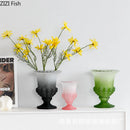 Axyaa Goblet Glass Vase: Elegant Desk Decor for Hydroponics, Flowers, and Artificial Floral Display