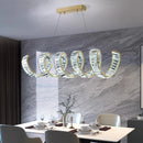 Axyaa Modern Luxury LED Spiral Crystal Chandelier for Dining Room
