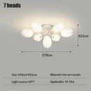Axyaa Nordic White Lily Blossom LED Chandelier for Kitchen Living Room Bedroom