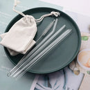 Axyaa Glass Straws: Reusable, Translucent, Heat-Resistant Drinking Straws with Cleaning Brush