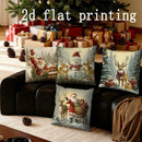 Axyaa Christmas Santa & Deer Snowman Cushion Covers - Sofa, Bedroom, Car Pillow Cover