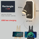 Axyaa USB Interface Dimmable LED Wall Lamp With Switches, Modern Metal Body & Acrylic Lampshade