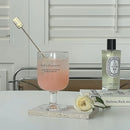 Axyaa Clear Glass Goblet with French Letters Prints - 280ml Short Stem Wine Cup
