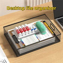 Axyaa Metal Mesh Desktop Drawer Storage Tray with Handle - Set of 2