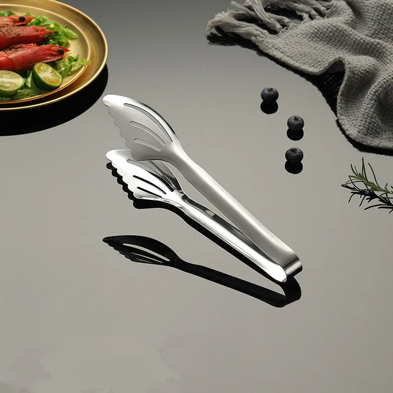 Axyaa Stainless Steel Food Tongs Kitchen Utensils Silver Golden Beef Clip.