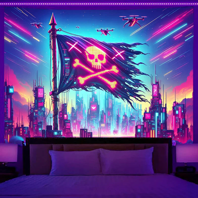 Axyaa Dream City Racing Tapestry - Bedroom Aesthetic Decor and Background Cloth