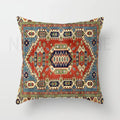 Axyaa Red Plush Moroccan Ethnic Sofa Cushion Cover -  Customizable 40x40 50x50 60x60
