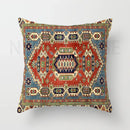 Axyaa Red Plush Moroccan Ethnic Sofa Cushion Cover -  Customizable 40x40 50x50 60x60