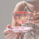 Axyaa Ceramic Beauty Cup Set for Afternoon Tea and Coffee - Petal High Refreshment