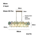 Axyaa Glass LED Pendant Light: Art Dimming for Bedroom & Living Room