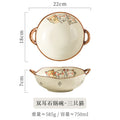 Axyaa Ceramic Double Ear Stone Pot Bowl Ramen Tableware Bowl