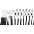Axyaa 24-Piece Stainless Steel Black Cutlery Set Dinnerware Flatware Tableware