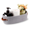 Axyaa Cotton Rope Storage Basket with Handle - Large Capacity Desktop Organizer