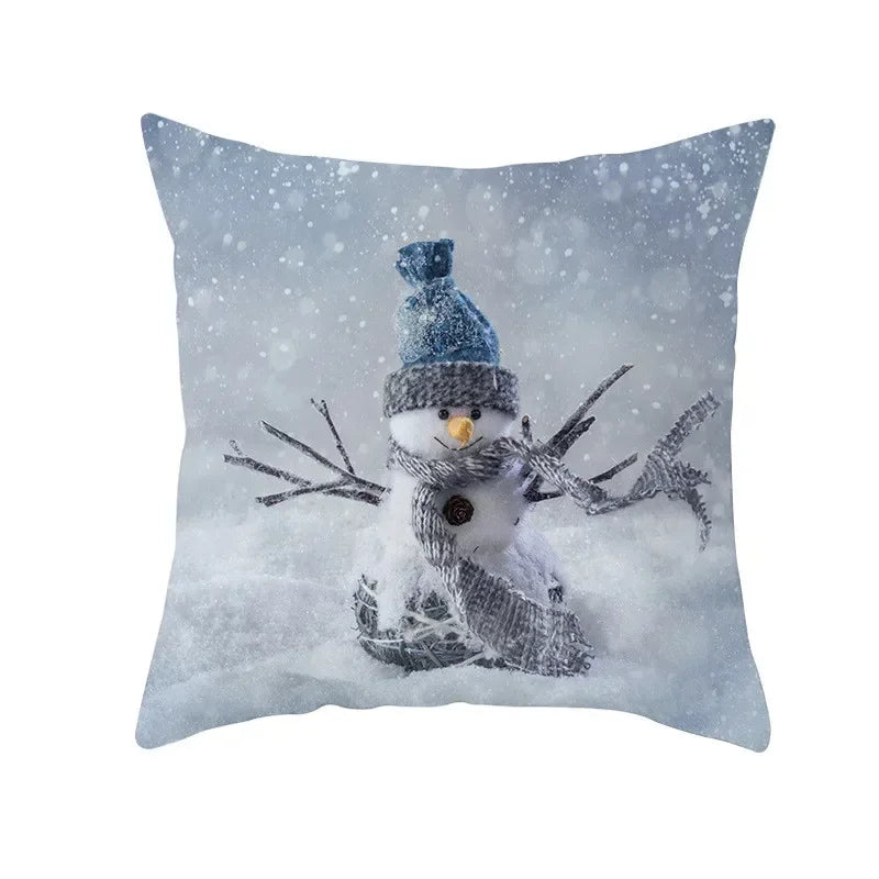 Snowman Pillow Cover Winter Home Decor Cushion Covers by Axyaa