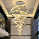 Axyaa Crystal Chandelier Stair Pendant Lamp Living Room Pendant Lights Interior Lighting