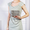 Axyaa Rhinestone Evening Bag | Glitter Shoulder Handbag for High Party Celebrity Look